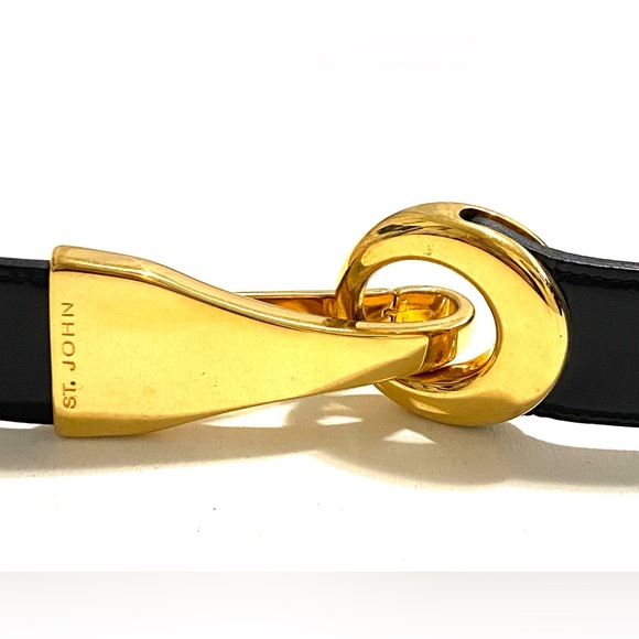 St.John Elegant adjustable Italian leather Horsebit Women\'s Belt
